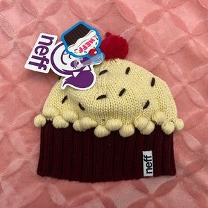 NWT Neff Knit Red Velvet Cupcake Beanie